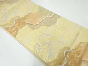 道長取に花唐草・鳥模様織出し袋帯